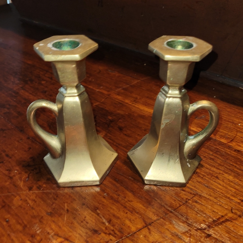 Vintage Brass Candle Holders